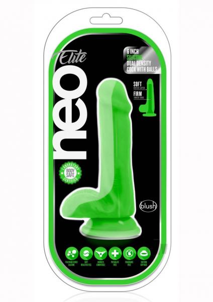 Neo Elite 6 inches Silicone Dual Density Cock, Balls - SP BOUTIQUE