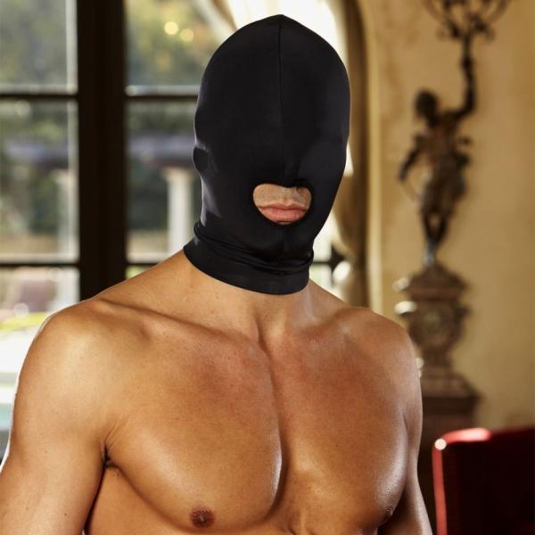Lux Fetish Open Mouth Stretch Hood Black O/S - SP BOUTIQUE