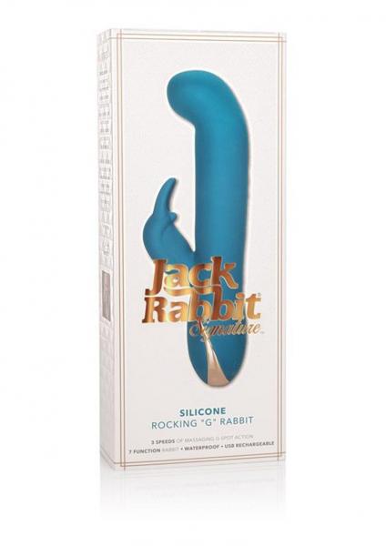 Jack Rabbit Signature Silicone Rocking "G" Rabbit-Teal 8.5" - SP BOUTIQUE