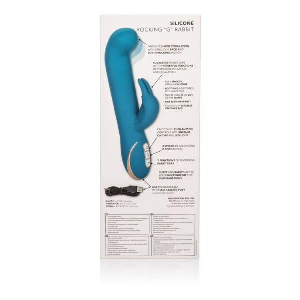 Jack Rabbit Signature Silicone Rocking "G" Rabbit-Teal 8.5" - SP BOUTIQUE