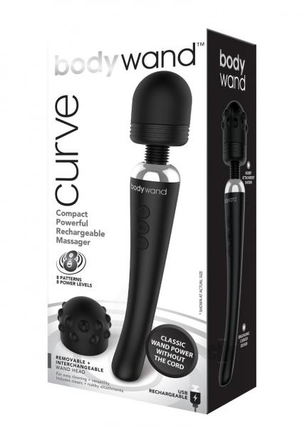 Bodywand Curve Cordless Massager - 8 Patterns, 8 Levels, Perfect for G-Spot & Clitoral Stimulation - SP BOUTIQUE
