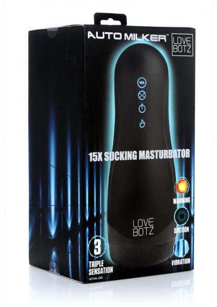 LoveBotz Handheld Milker Rechargeable 15X Sucking Masturbator - Black - SP BOUTIQUE