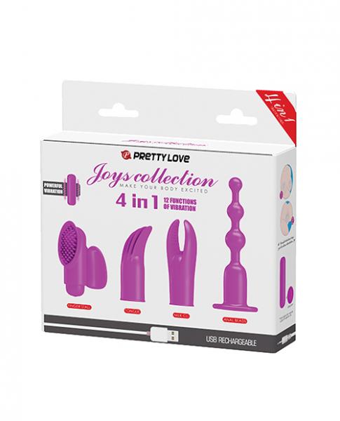 Pretty Love Joys 4 In 1 Kit Bullet Vibrator with Attachments - SP BOUTIQUE