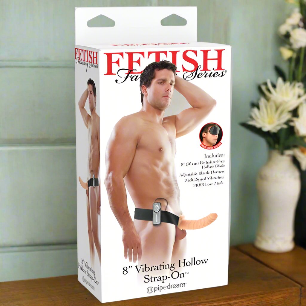 Fetish Fantasy Series 8 in. Vibrating Hollow Strap-On - SP BOUTIQUE
