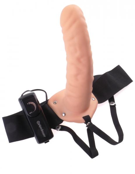 Fetish Fantasy Series 8 in. Vibrating Hollow Strap-On - SP BOUTIQUE