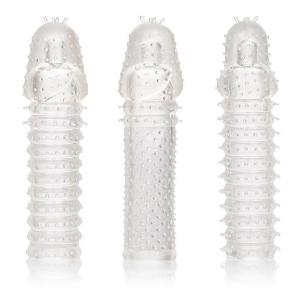 3 Piece Extension Kit for Enhancement - Ribbed TPR Sleeves for Increased Girth and Length - SP BOUTIQUE