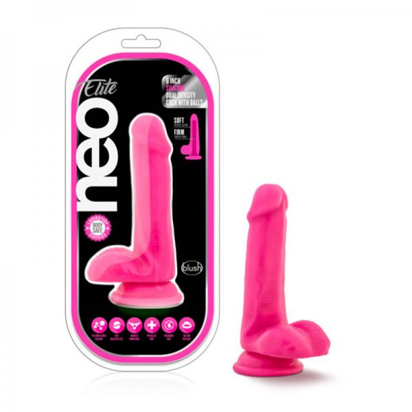 Neo Elite 6 inches Silicone Dual Density Cock, Balls - SP BOUTIQUE