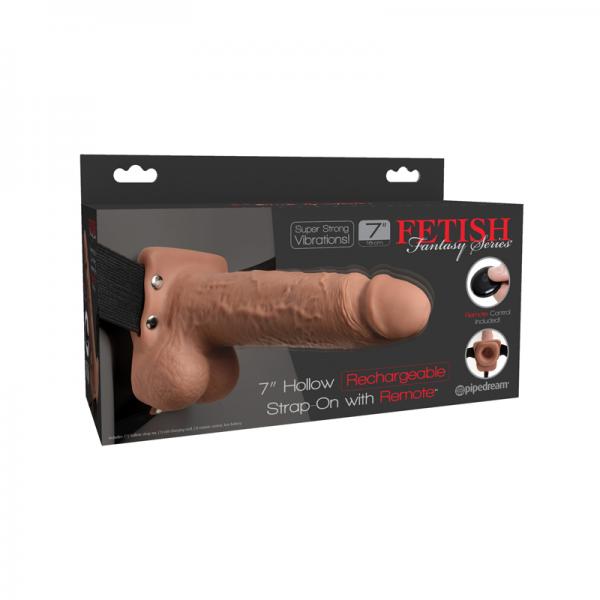 Fetish Fantasy 7in Hollow Rechargeable Strap-on With Remote - SP BOUTIQUE
