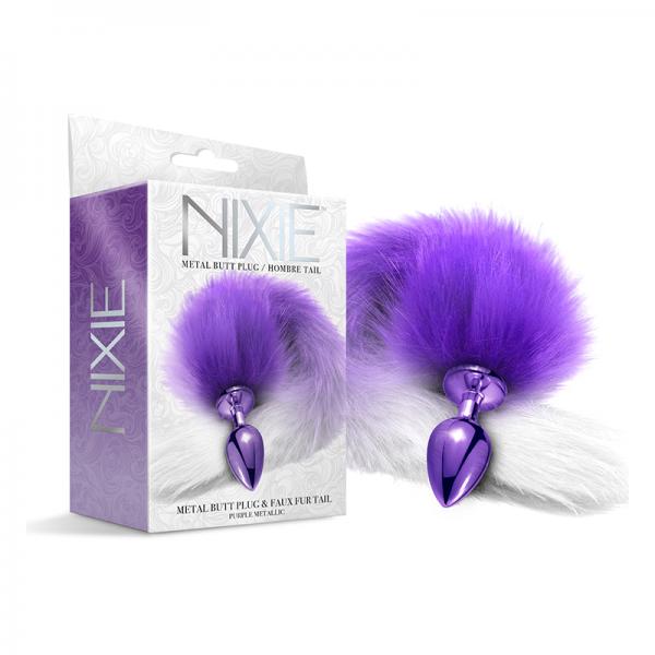 Nixie Metal Butt Plug With Ombre Tail Metallic - SP BOUTIQUE