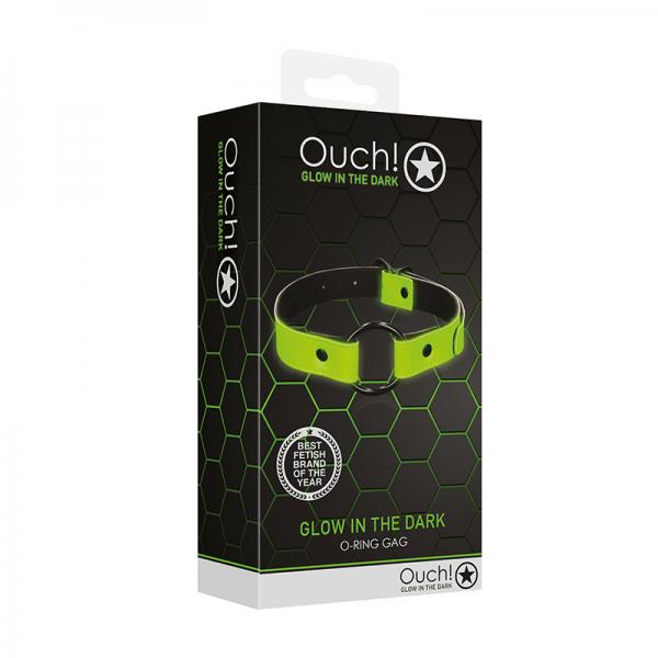 Ouch! Glow O-ring Gag - Glow In The Dark - Green - SP BOUTIQUE