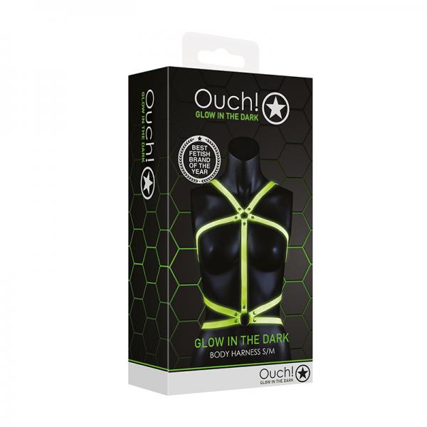Ouch! Glow Body Harness - Glow In The Dark - Green - SP BOUTIQUE