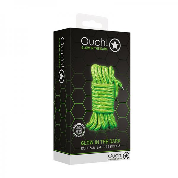 Ouch! Glow Rope - 5 M/16 Strings - Glow In The Dark - Green - SP BOUTIQUE