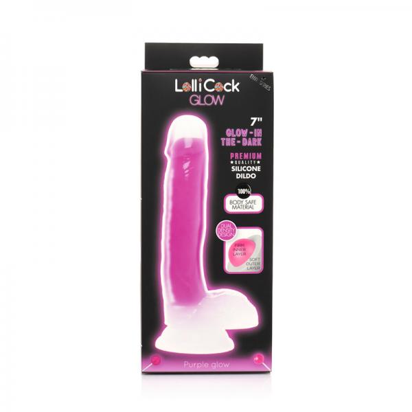 Glow-in-the-Dark Silicone Dildo with Balls - SP BOUTIQUE
