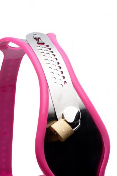 Pink Stainless Steel Adjustable Female Chastity Belt - SP BOUTIQUE
