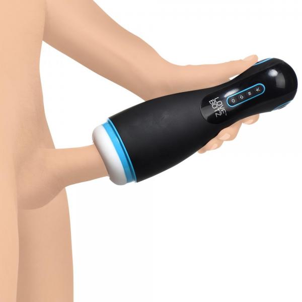 LoveBotz Auto Milker Extreme Rechargeable 16X Sucking Masturbator - Black/Blue - SP BOUTIQUE