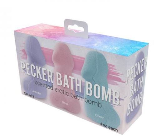 Pecker Bath Bomb 3 Pack Scented Lavender Rose & Ocean - SP BOUTIQUE