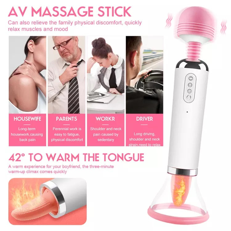 Double The Fun Tongue Vibrator with Dual Suction, 12 Modes & USB Rechargeable Design - SP BOUTIQUE