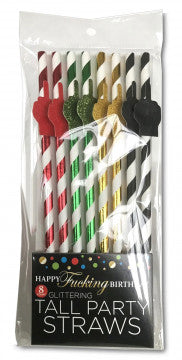 Happy Fucking Birthday Tall Party Straws - SP BOUTIQUE