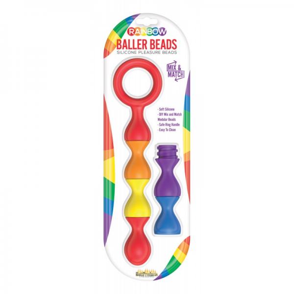 Rainbow Baller Beads Pleasure Anal Beads Ring Handle - SP BOUTIQUE