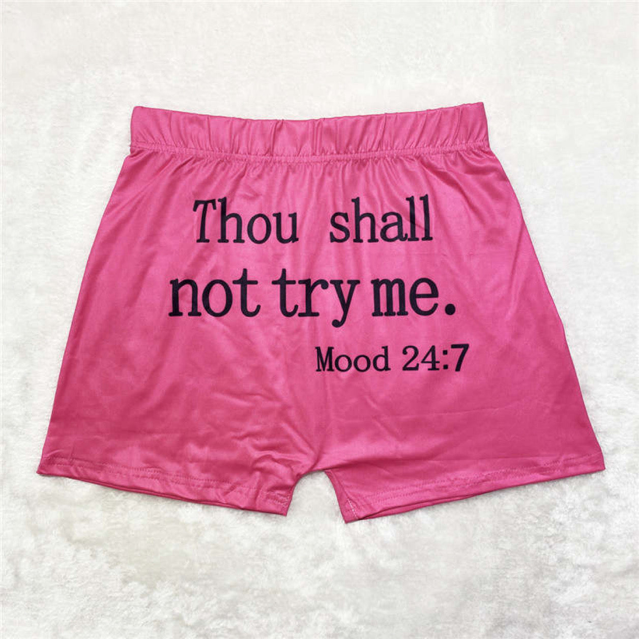 THOU SHALT NOT TRY ME SNACK SHORTS - SP BOUTIQUE