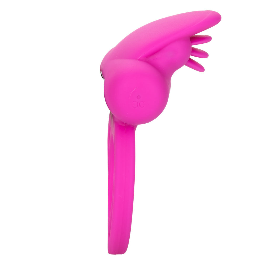 Dual Clit Flicker Enhancer Vibrating Cock Ring Pink - SP BOUTIQUE