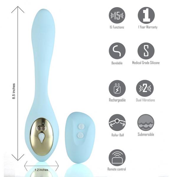 Harmonie Dual Vibrator Teal Silicone Rechargeable - SP BOUTIQUE