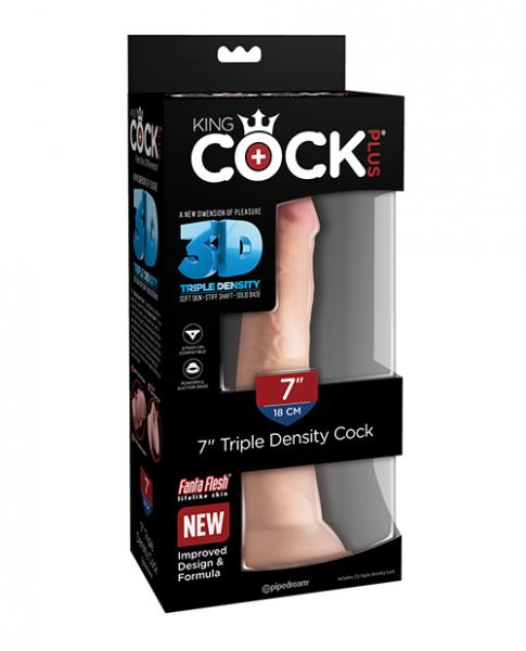 King Cock Triple Density 7 inches Beige Dildo - SP BOUTIQUE