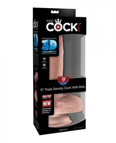 King Cock Triple Density 9 inches Cock, Balls Beige - SP BOUTIQUE