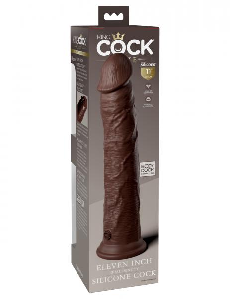 King Cock Elite Silicone Dual-Density Cock 11 in. Brown - SP BOUTIQUE
