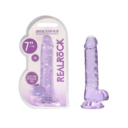 REALRoCK Crystal Realistic Dildo With Balls 7" - SP BOUTIQUE