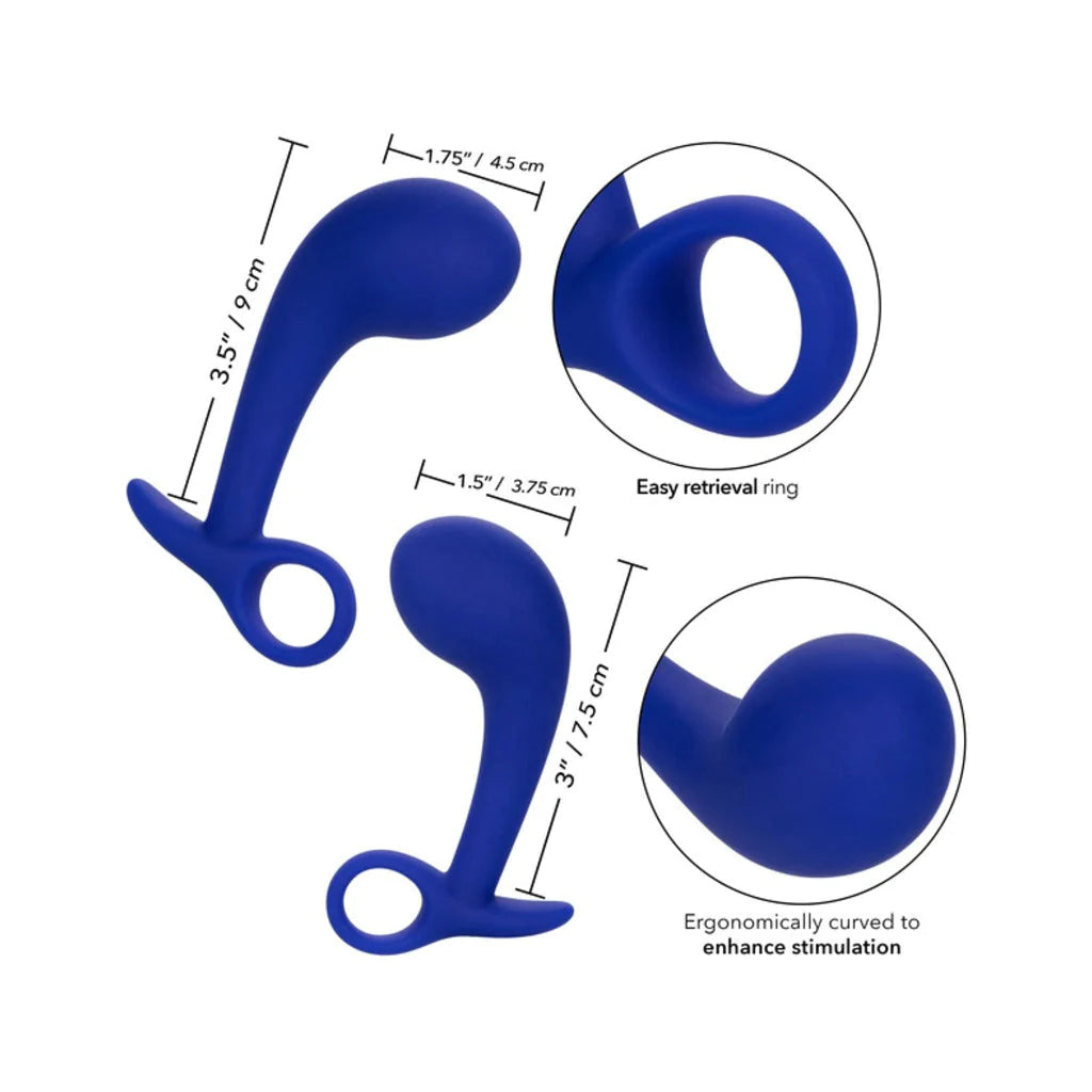 Admiral Silicone Anal Training Set - 2 Ergonomically Curved Plugs for Safe Pleasure Play - SP BOUTIQUE