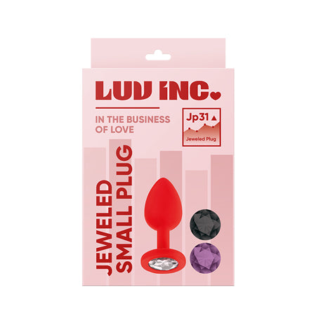 Luv Inc JP31 Jeweled Small Plug With 3 Stones Red - SP BOUTIQUE