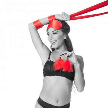 Amor Bondage Beginner Kit - 3-Piece Satin Restraints, Nipple Clamps & Blindfold for Intimate Play - SP BOUTIQUE