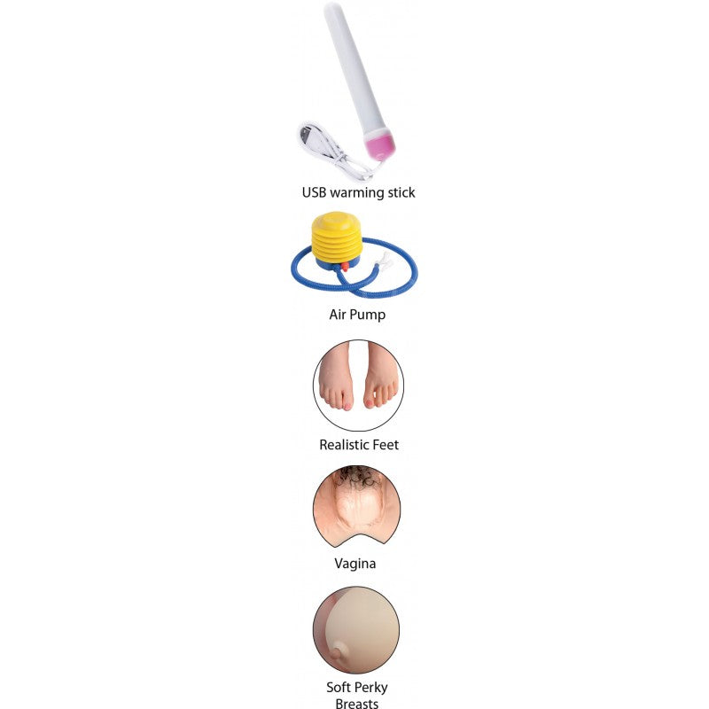 5Ft Amber Blow Up Doll - Realistic Life-Size Inflatable Sex Doll with Heating & Vibrating Features - SP BOUTIQUE