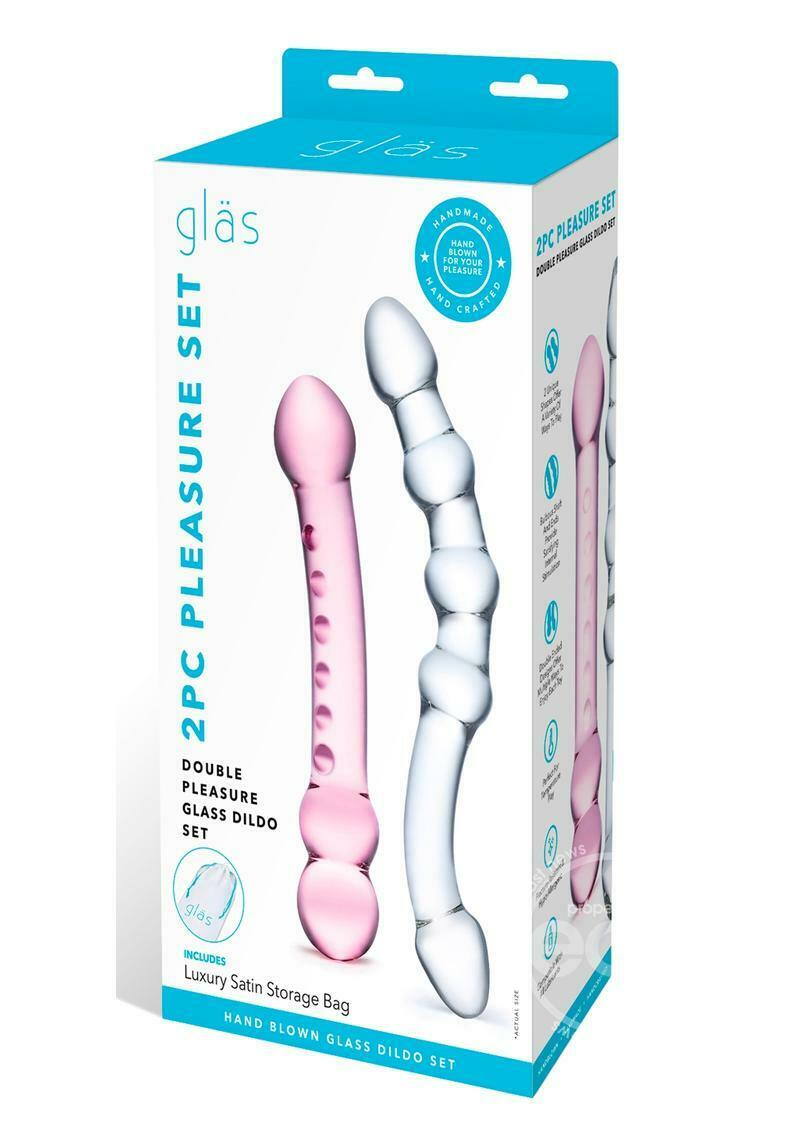 Double Pleasure Glass Dildo Set 2pc - SP BOUTIQUE