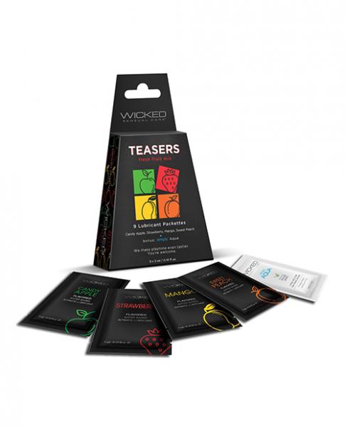 Wicked Teasers Fresh Fruit Mix 3Ml - 9 Flavored Lubes, Kissable & Delicious, Vegan - SP BOUTIQUE