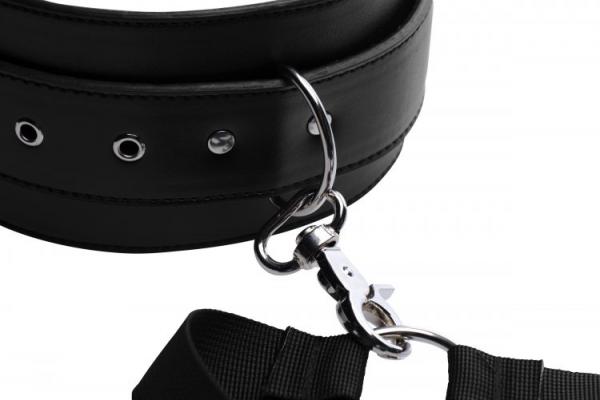 Adjustable Thigh Harness For Bondage With Wrist Cuffs - Master Series Black - SP BOUTIQUE