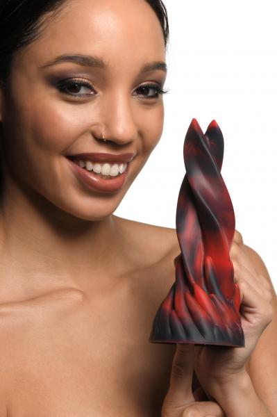 7.4 Inch Twisted Silicone Dildo With Suction Cup Base - Demon Tongues For Fantasy Roleplay - SP BOUTIQUE