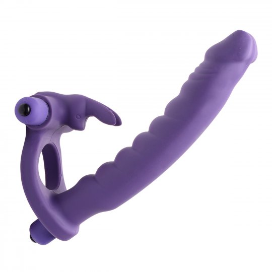 Double Delight Dual Penetration Vibrating Cock Ring - SP BOUTIQUE