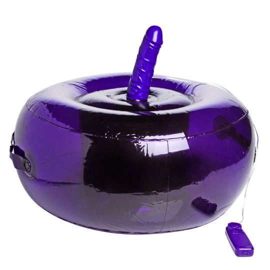 Sit-and-Ride Inflatable Seat with Vibrating Dildo - Purple - SP BOUTIQUE