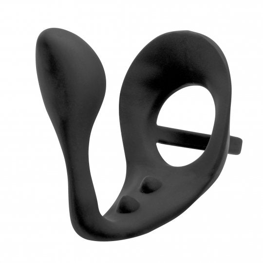 Excursion Silicone Triple Stim Anal Plug with Cock and Ball Ring - SP BOUTIQUE