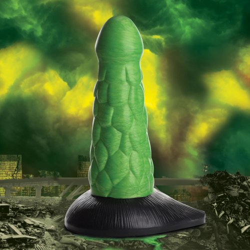 Creature Cocks Radioactive Reptile Silicone Dildo 7.5in - Green - SP BOUTIQUE