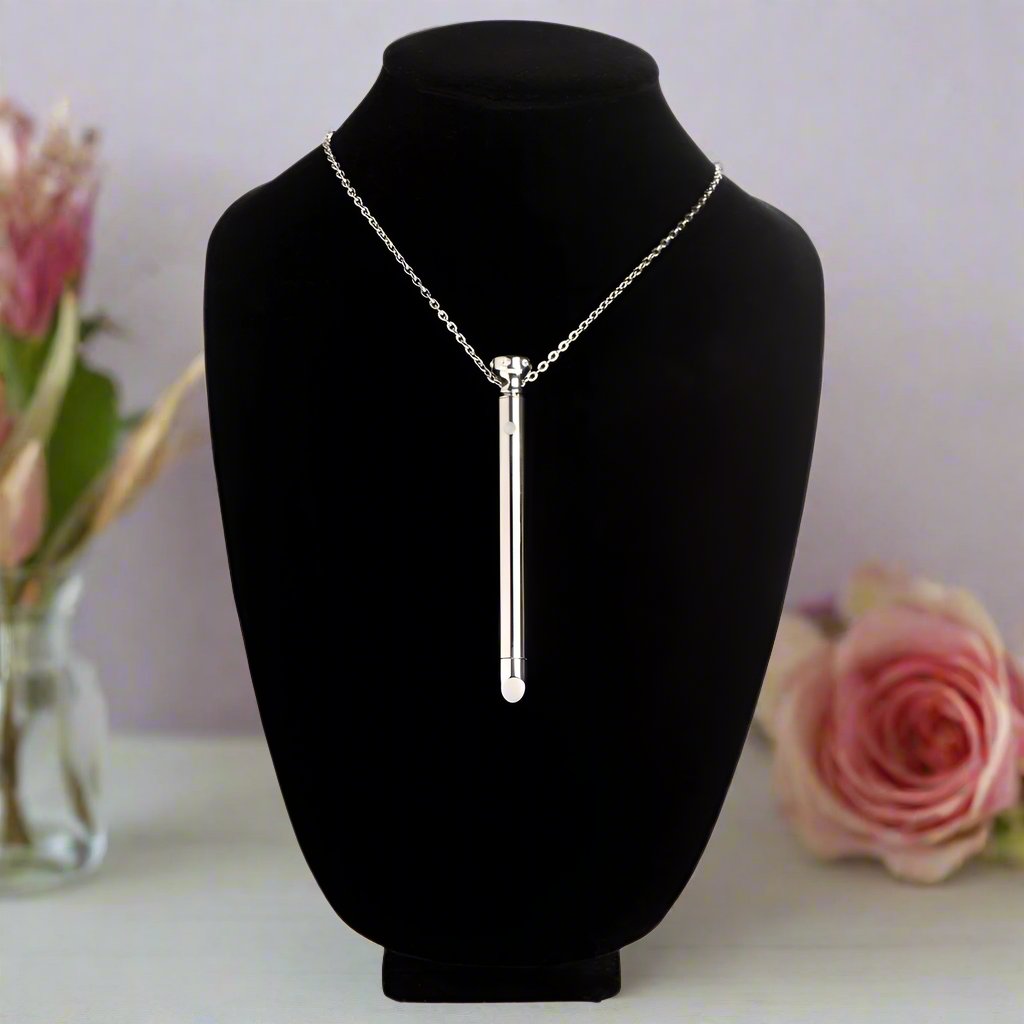 7X Discreet Vibrator Jewelry Necklace, Stainless Steel with Powerful Vibrations & 4 Patterns - SP BOUTIQUE