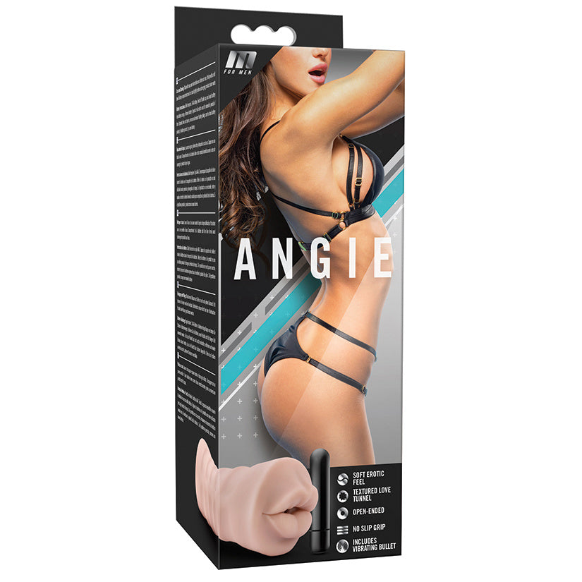 M for Men Angie Oral Stroker with Bullet Vibrator Beige - SP BOUTIQUE