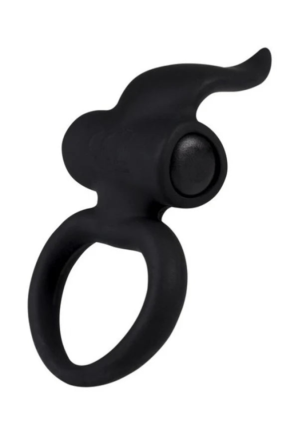 Adrien Lastic 6-Function Vibrating Cock Ring With Clitoral Stimulators - Black - SP BOUTIQUE