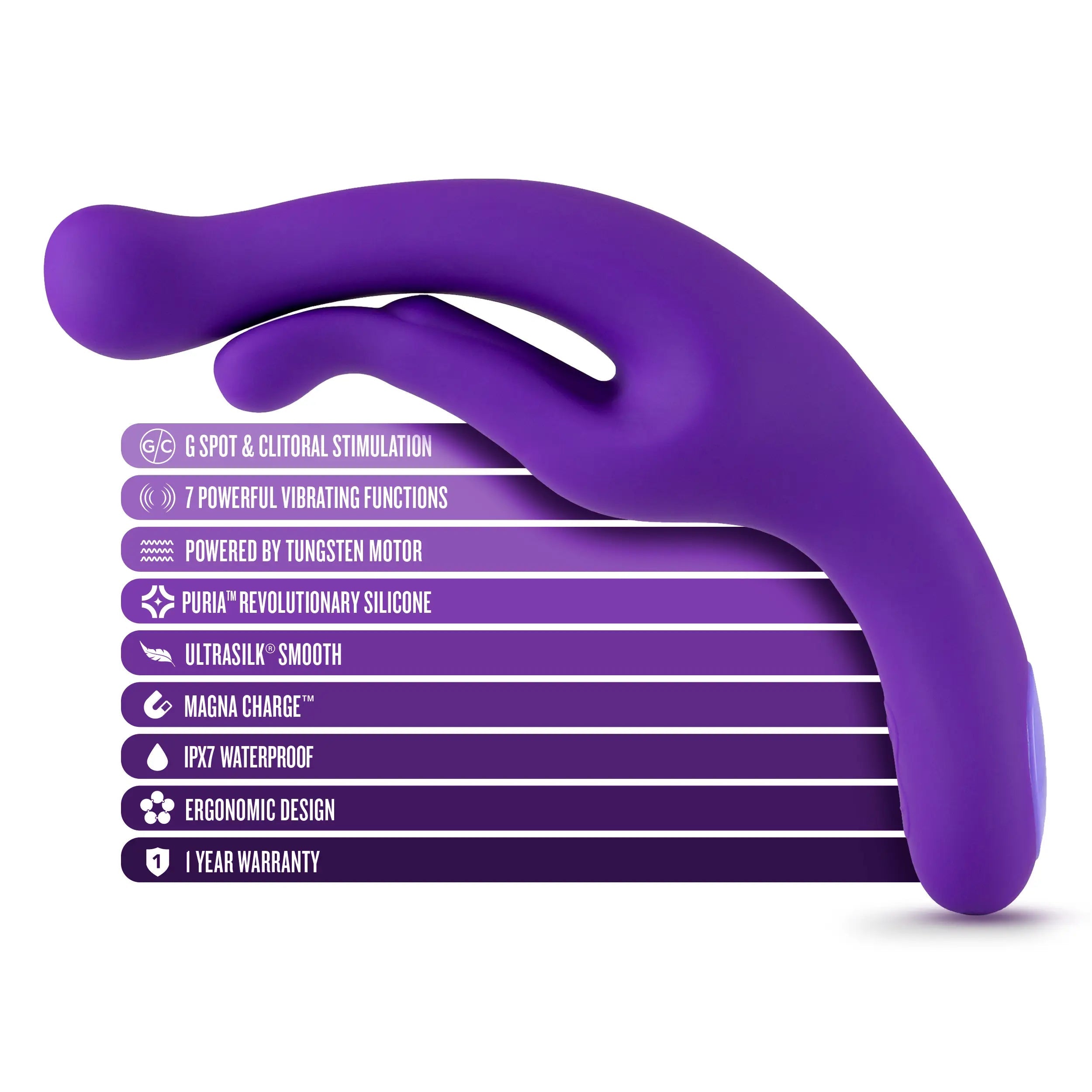 Wellness G Wave 11.5" Dual Motor G-Spot & Clitoral Pressure Massager - Waterproof & Rechargeable - SP BOUTIQUE