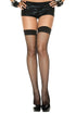 Fishnet Thigh Hi - One Size - Black MUSIC LEGS