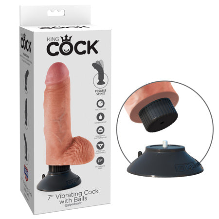 King Cock Vibrating Cock W/Balls - SP BOUTIQUE