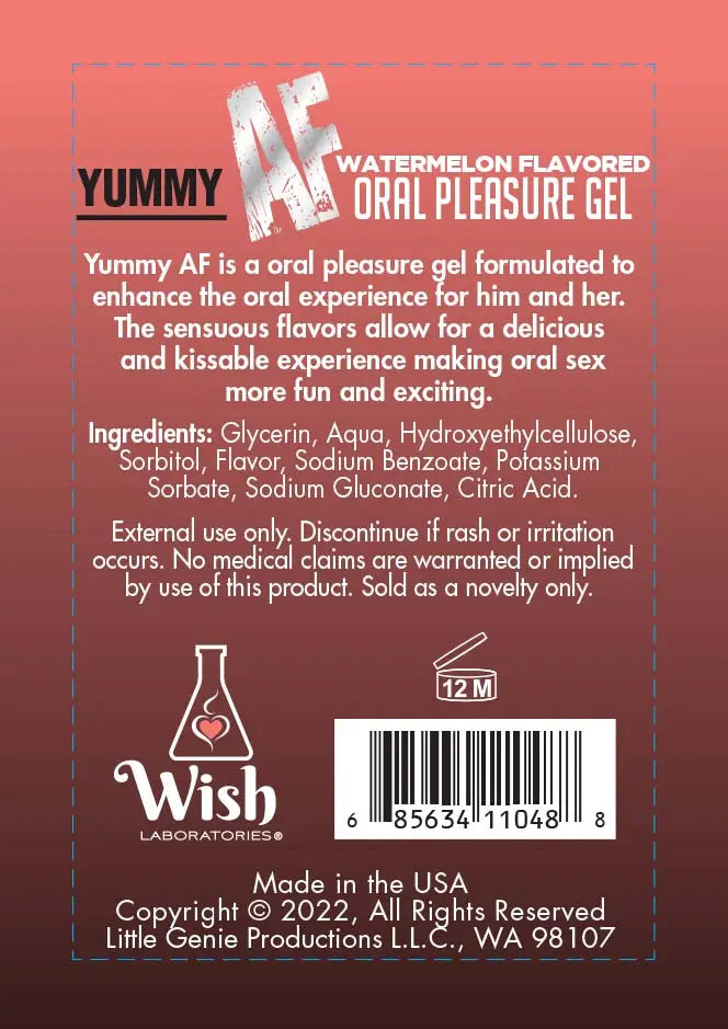 Yummy AF Sugar-Free Oral Pleasure Gel - Vegan & Cruelty-Free for Juicy Sensations - SP BOUTIQUE