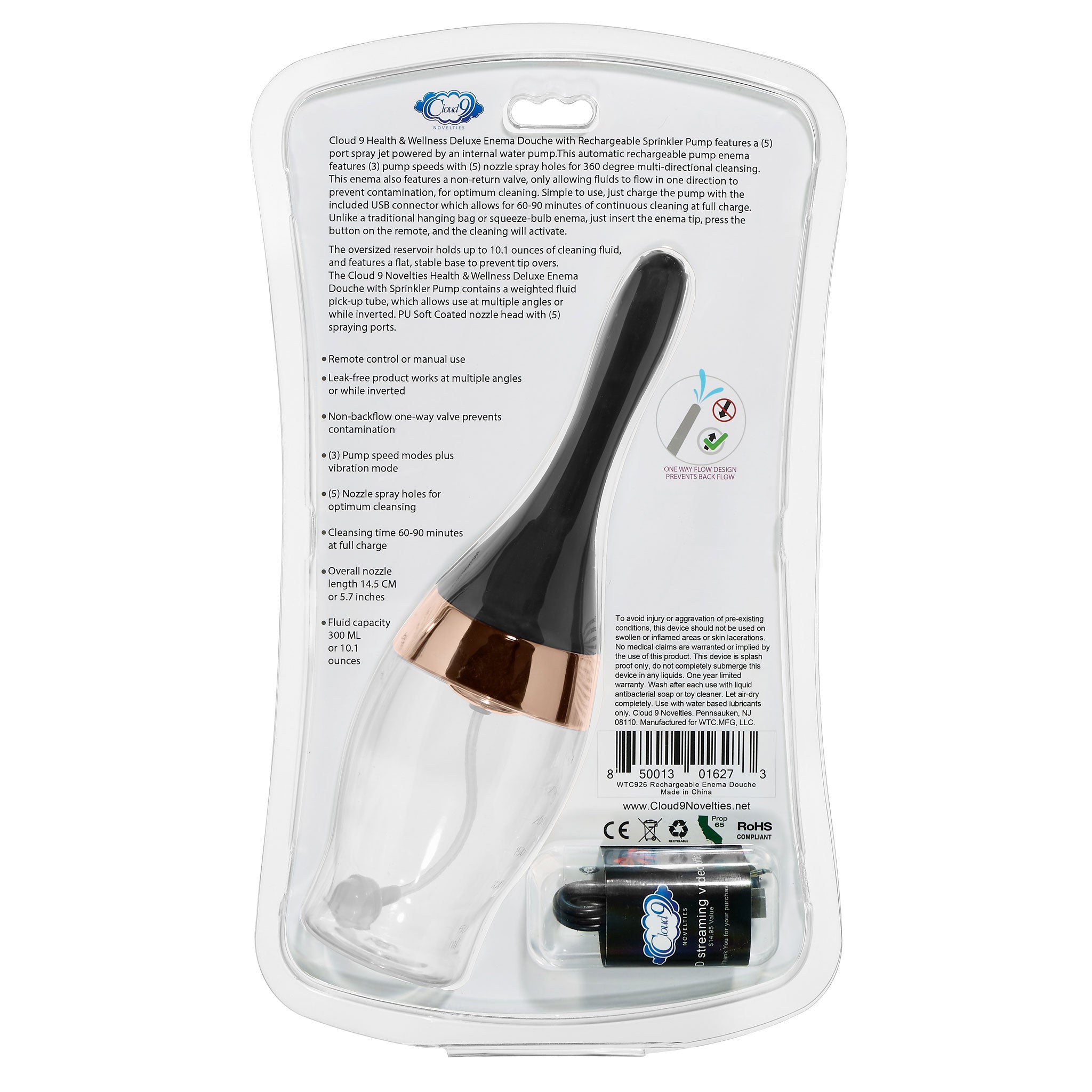 Health and Wellness Rechargeable Enema / Douche With Built-in Cleansing Pump - SP BOUTIQUE